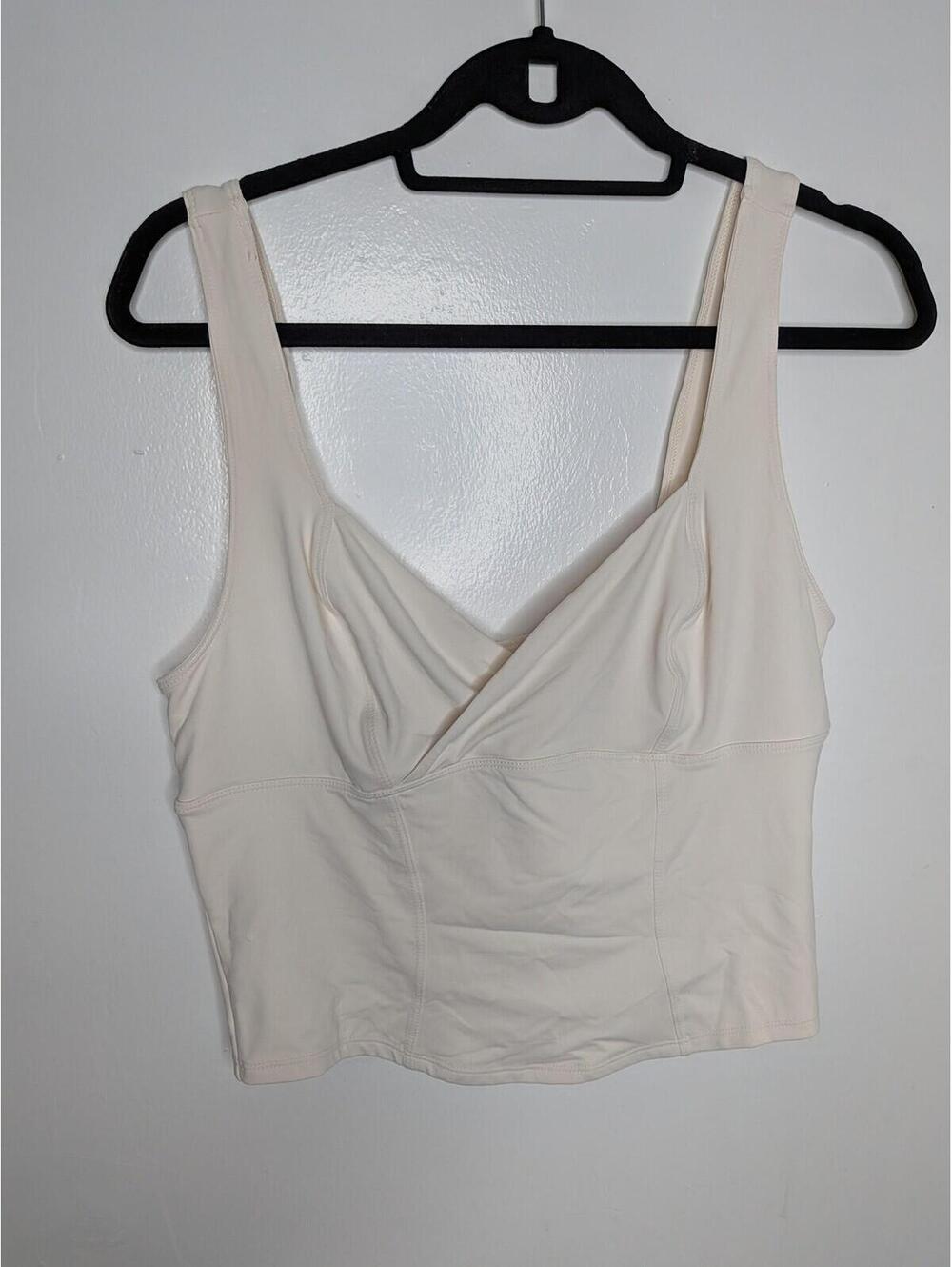 Out From Under Tank Top Womens XL White V Neck Wrap Camisole Crop Stretch